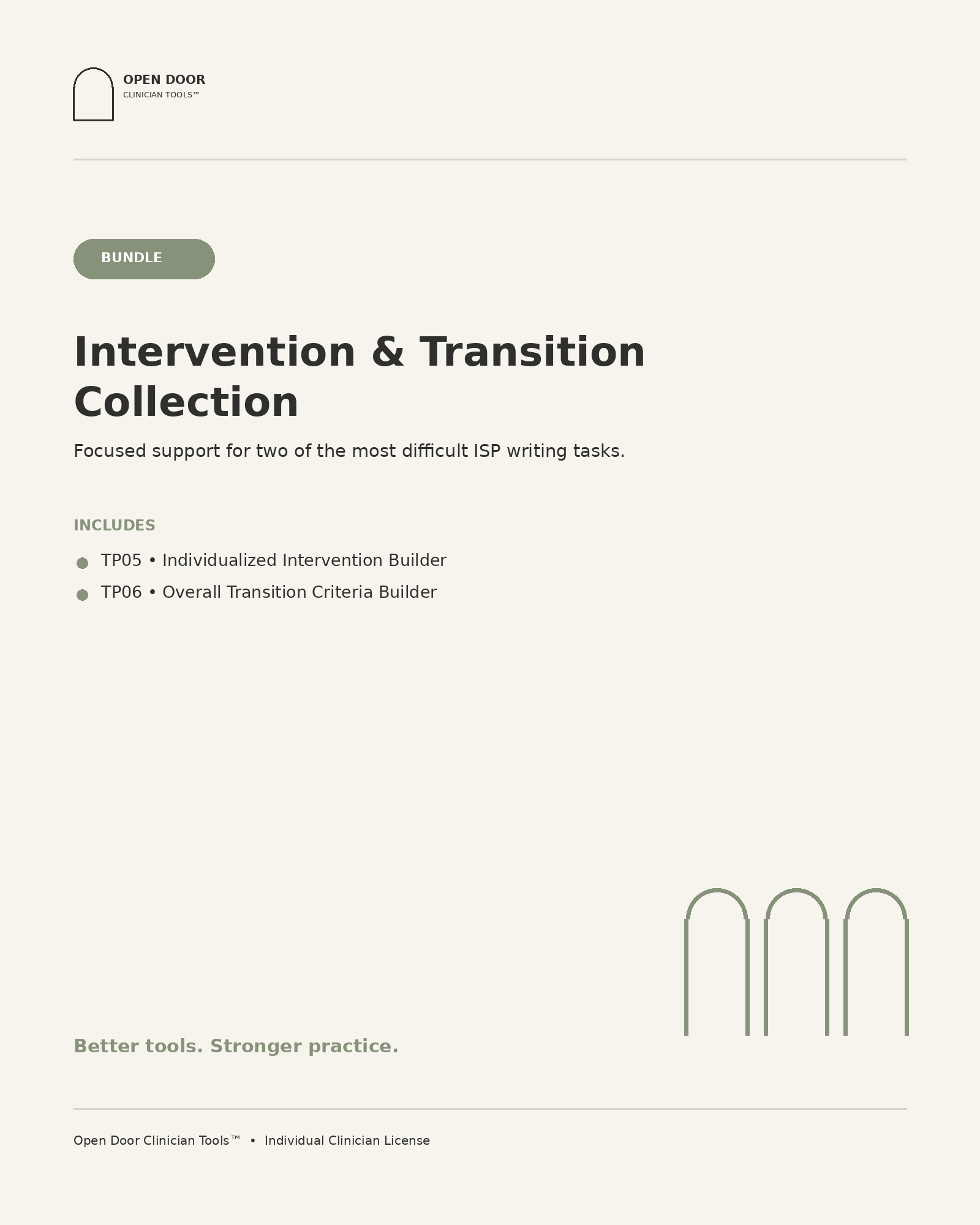Intervention & Transition Collection